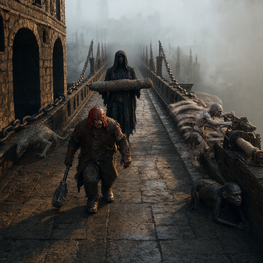 The Dawn Breach: five things crossing the bridge with the light stopped behind them.